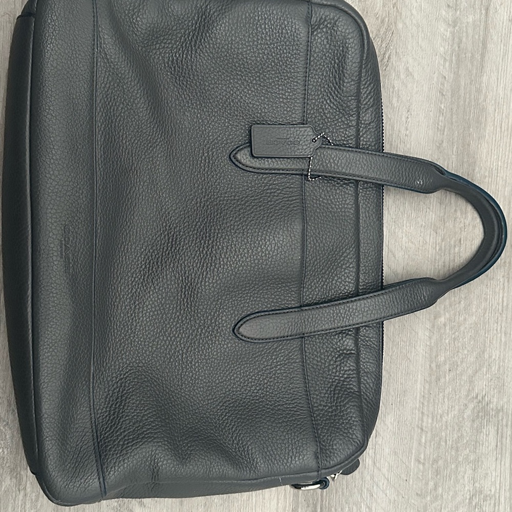 Coach Black Leather Briefcase Professional Bag